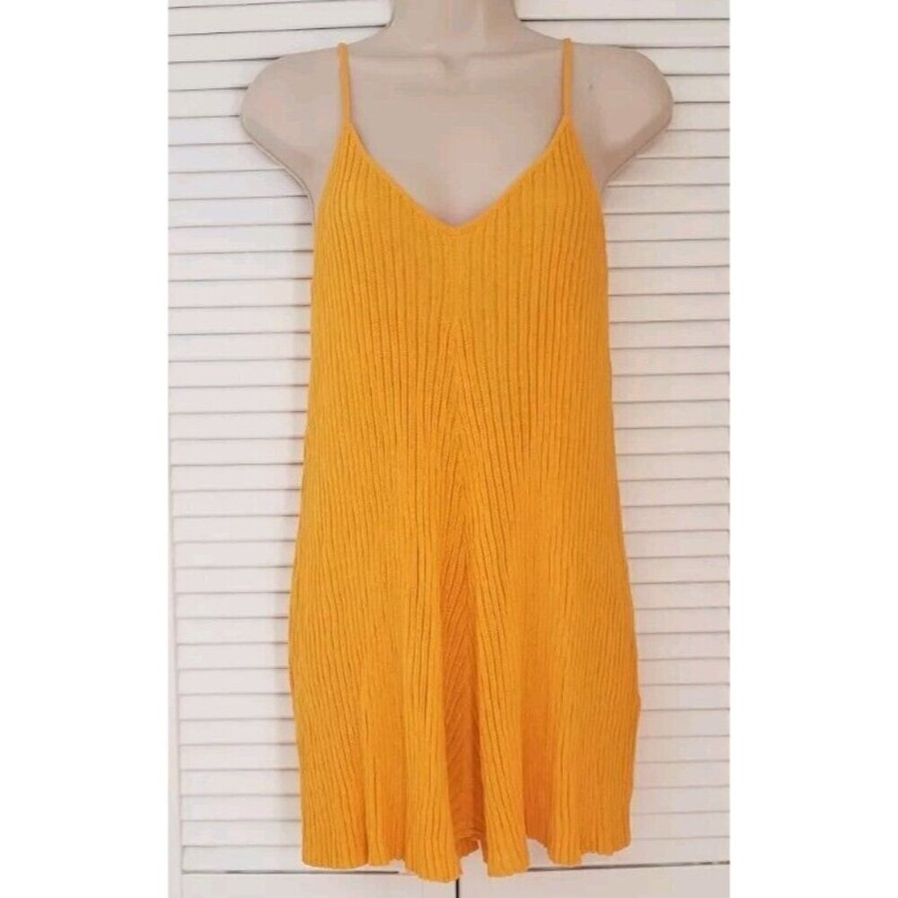 NEW FREE PEOPLE BEACH NOLA SWEATER ORANGE ROMPER SZ SMALL